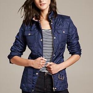 Banana Republic Dark Blue Quilted Utility Jacket